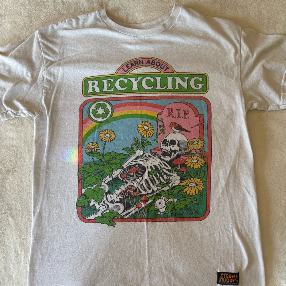 Zumiez White Graphic Tee with Colorful Print